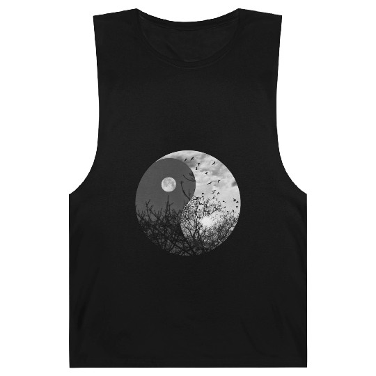 Yin and Yang of Moon and Sun in Black and White Barnard Tanks