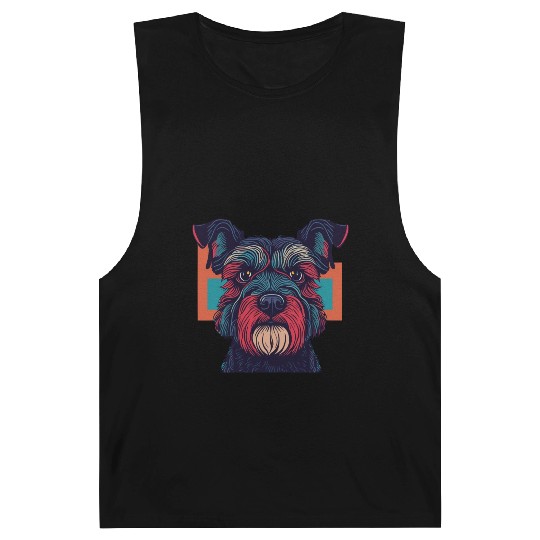 Retro Schnauzer Portrait Barnard Tanks