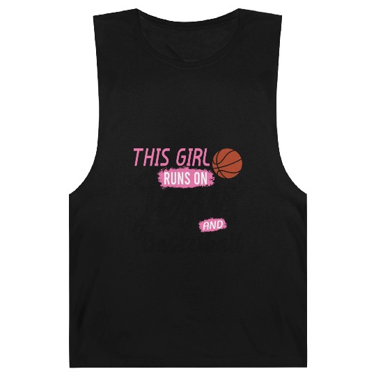 This Girl Runs On Jesus and basketball Barnard Tanks