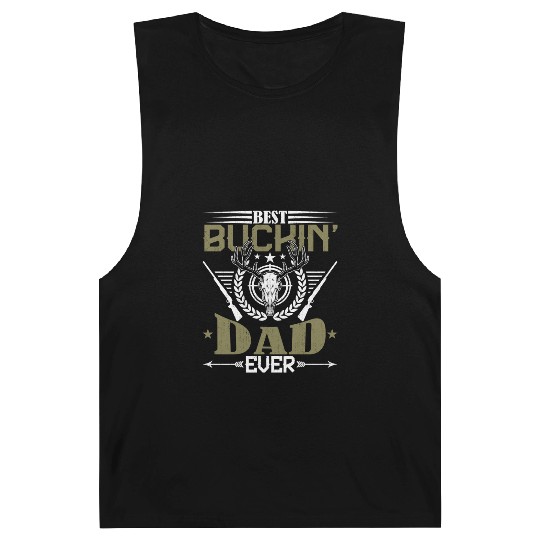 Best Boukin Dad Ever Deer Hunting Hunter Fathers Barnard Tanks