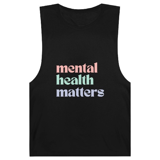 Mental Health Matters | Retro Quote Pastel Rainbow Barnard Tanks