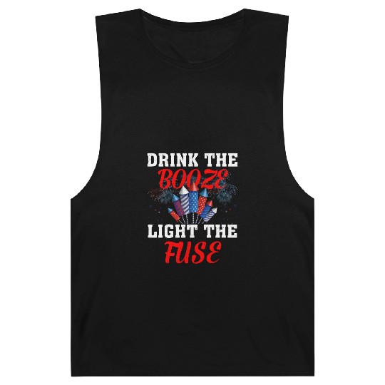 Light The Fuse Fireworks Funny Fourth 4th Of July Barnard Tanks