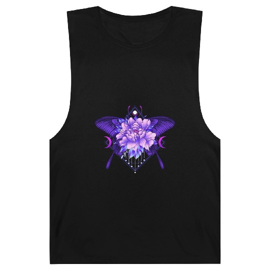 Peony Butterfly geometric tattoo Barnard Tanks