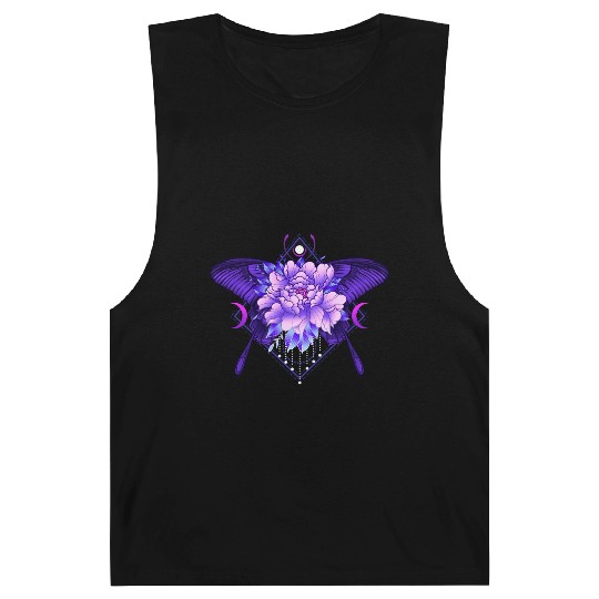 Peony Butterfly geometric tattoo Barnard Tanks