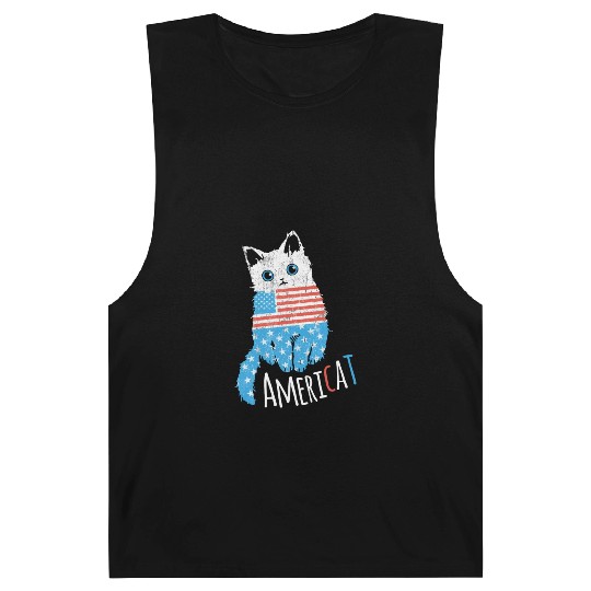 Americat Proud American Cat Lover Design For Barnard Tanks