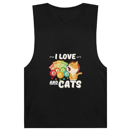Gambling Cat Lover I Love Bingo And Cats Bingo Barnard Tanks