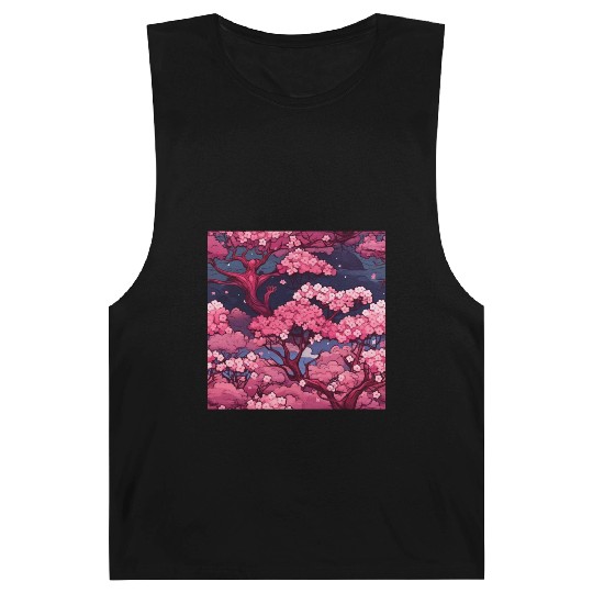 Anime Euphoria: Fantasy Cherry Blossom Dreamscape Barnard Tanks