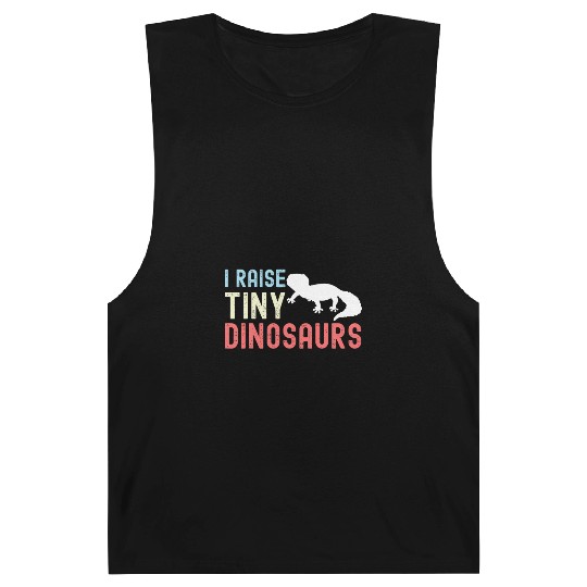 I Raise Tiny Dinosaurs Funny Leopard Gecko Mom Dad Barnard Tanks