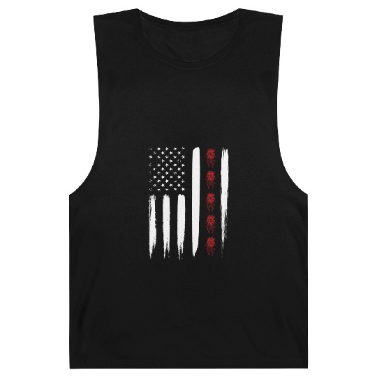 Cicada Line In Distressed Us Flag For Cicada Barnard Tanks