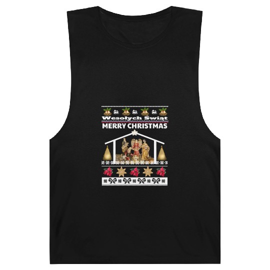 Polish Wesolych Swiat Nativity Scene Jesus Born Barnard Tanks