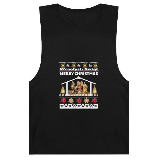 Polish Wesolych Swiat Nativity Scene Jesus Born Barnard Tanks
