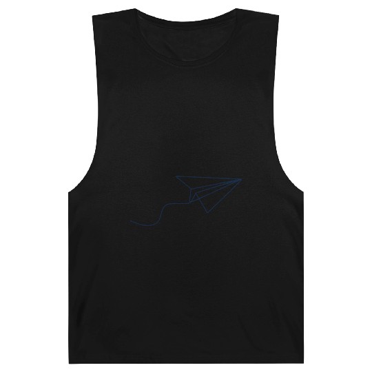 Blue Paper Airplane Line Art Barnard Tanks