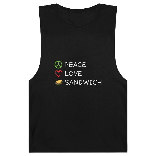 Peace Love Sandwich Hippie Sandwich Lover Barnard Tanks