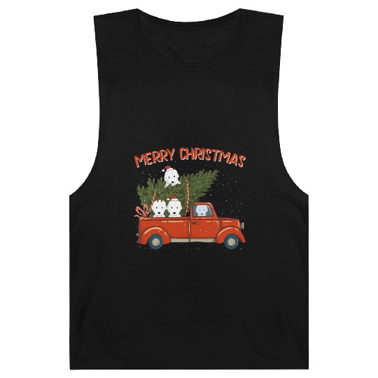 Great Pyrenees Xmas Vintage Red Pickup Barnard Tanks