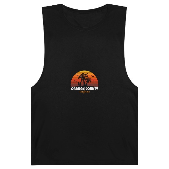 Retro Orange County California Sunset Cool Barnard Tanks