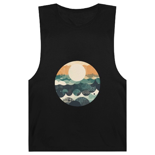 Hokusai Japanese Art Inspired Patterned Ocean Barnard Tanks
