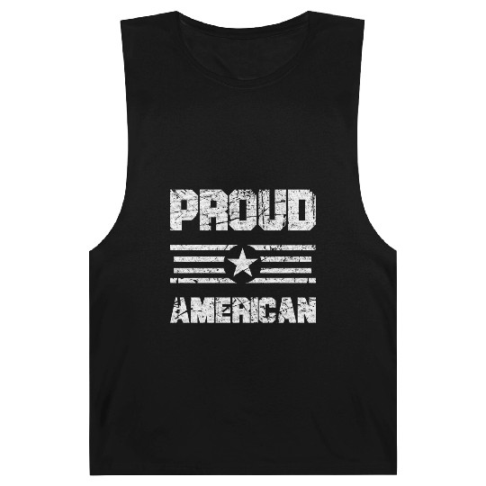 Patriotic 4th of July, Proud American USA Flag Barnard Tanks