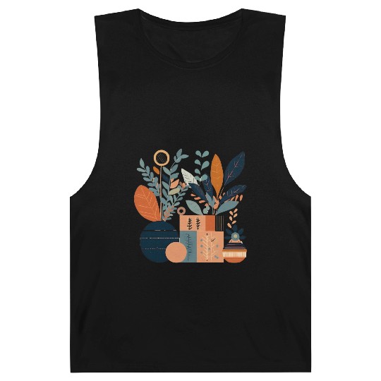 Floral Modern Geometric Mid Century 3 Barnard Tanks
