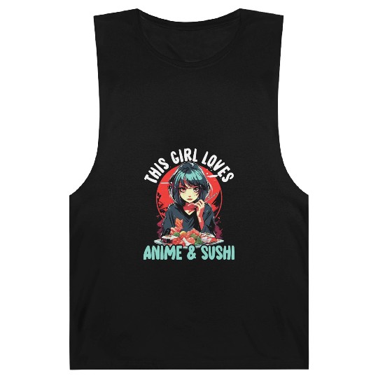 Anime Sushi Lover Nigiri Sashimi Food Manga Otaku Barnard Tanks