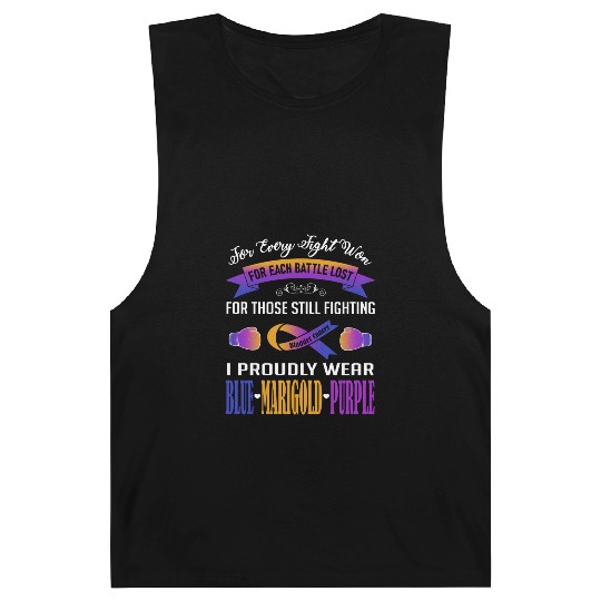 I Proudly Wear Blue Marigold Purple Bladder Cancer Barnard Tanks