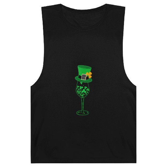 Irish Green Shamrock St Patrick's Day Wine Drinkin Barnard Tanks
