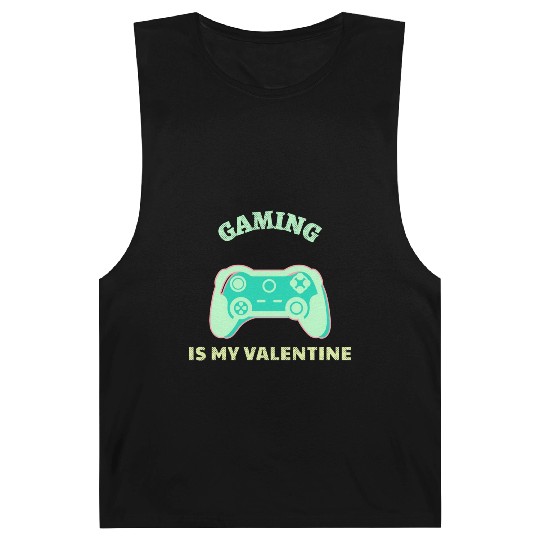 Gaming Is My Valentine Light Green Barnard Tanks