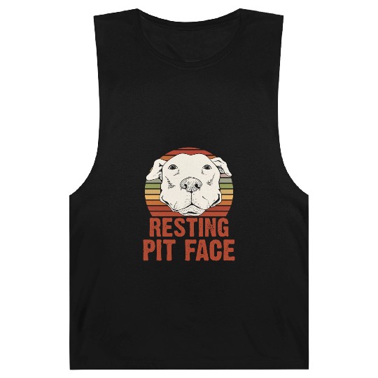 Resting Pit Face American Pitbull Pet Dog Lover Barnard Tanks