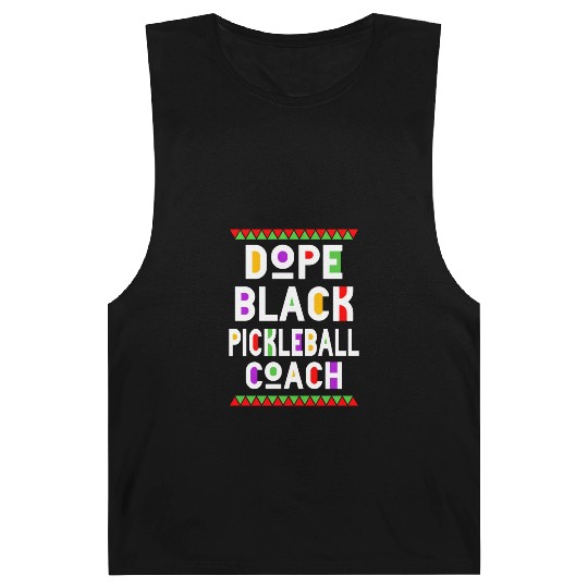 Dope Black Pickleball Coach Barnard Tanks