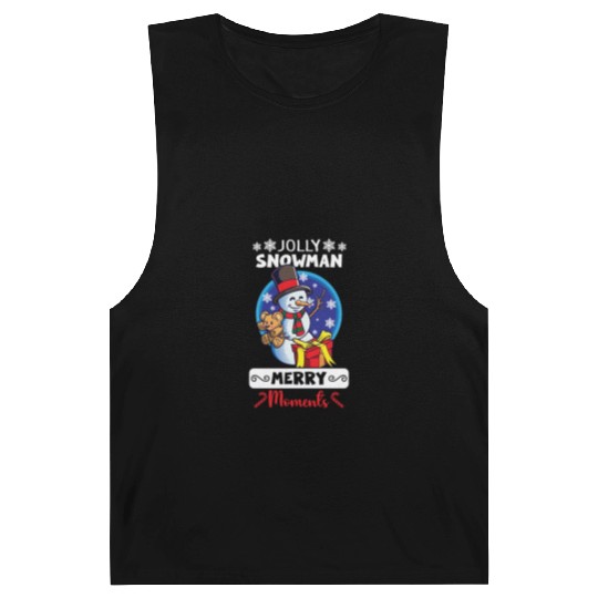 Funny Snowman Season Winter Christmas Snowman Joy Barnard Tanks