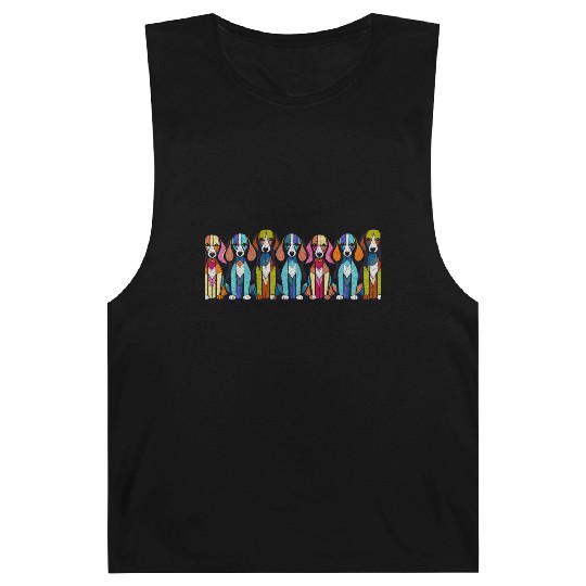 Beagles - Colorful Artistic Design Barnard Tanks