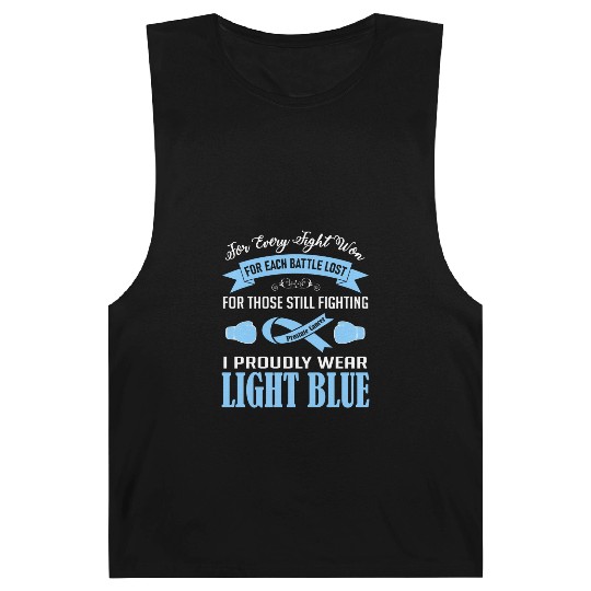 I Proudly Wear Light Blue Prostate Cancer Barnard Tanks