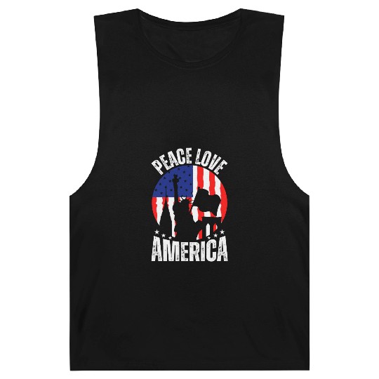 "Peace Love America Labor Day Barnard Tanks - Celebrate