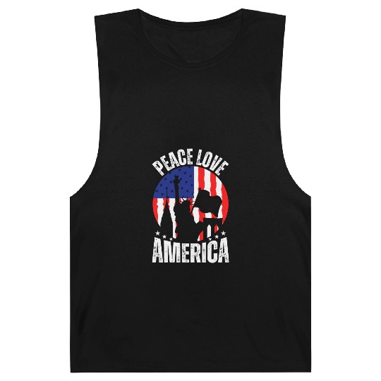 "Peace Love America Labor Day Barnard Tanks - Celebrate