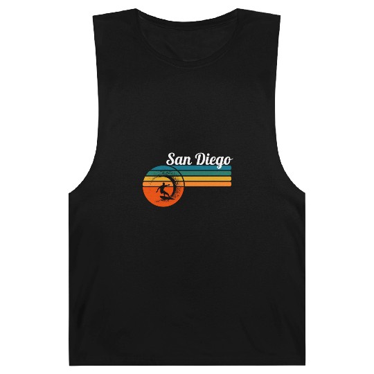 Surf San Diego California Beach Vintage Retro Surf Barnard Tanks
