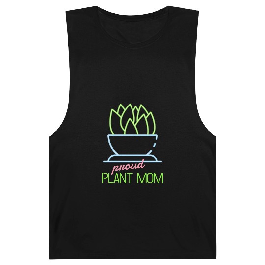 Proud Plant Mom Neon Style Barnard Tanks