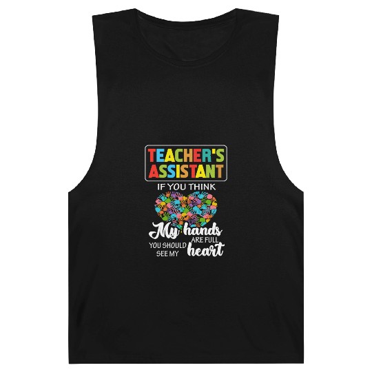 Teacher Assistant Cute Heart Quote Gift Barnard Tanks For
