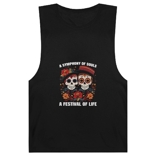 Dia De Los Muertos Sugar Skull Mexican Holiday Barnard Tanks