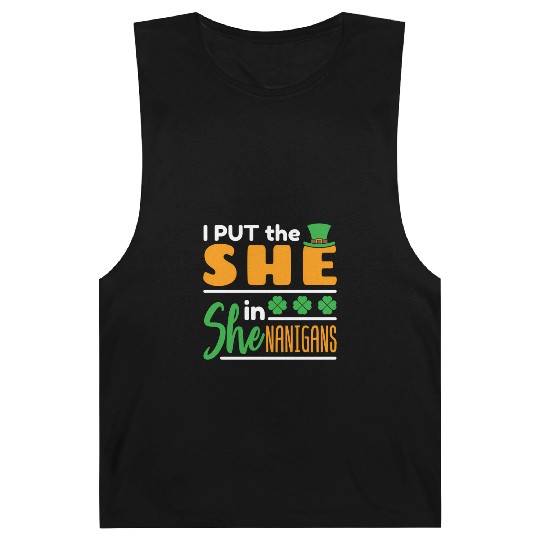 I Put The She In Shenanigans St Patrick'S Day Barnard Tanks