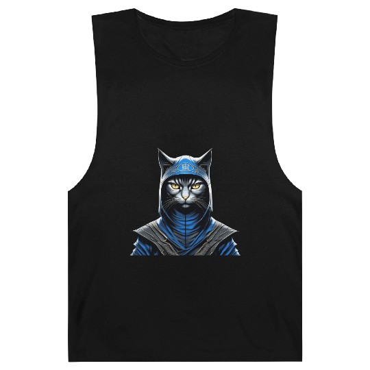 Sage Shadow Warrior: Mystic Wisdom in Ninja Cat Barnard Tanks