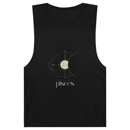 Minimalist Pisces Zodiac Astrology Moon Stars Barnard Tanks