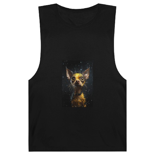Cute Chihuahua in Yellow Surreal Rain Barnard Tanks