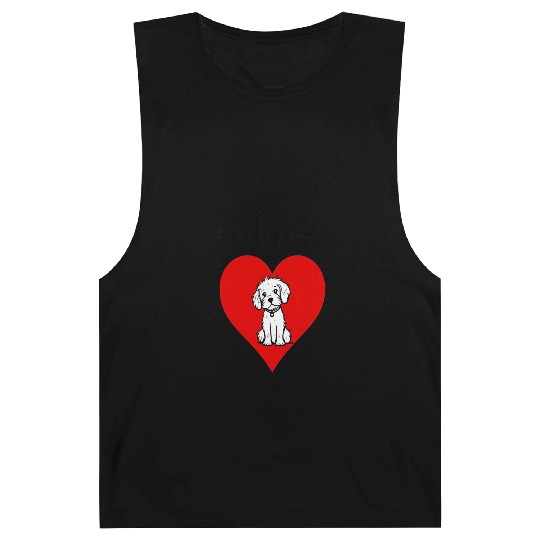 I love my dog ,dogs lover , Heart , cute dog, love Barnard Tanks