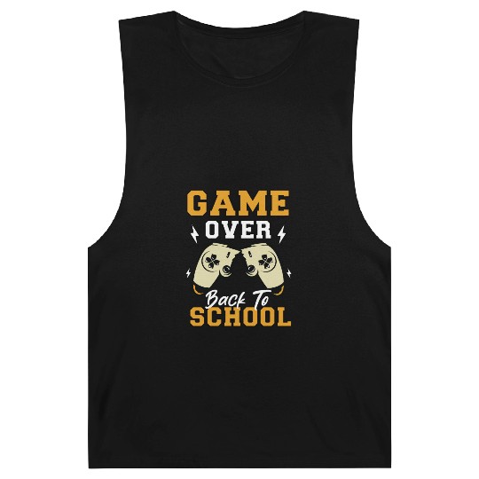Back To School Game Over First Day Of School Funny Barnard Tanks