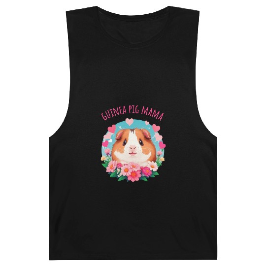 Guinea pig Mama Flowers and Hearts Barnard Tanks