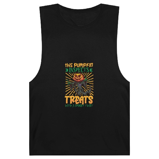 Scary Pumpkin Halloween Costume Autumn Fall Gift Barnard Tanks