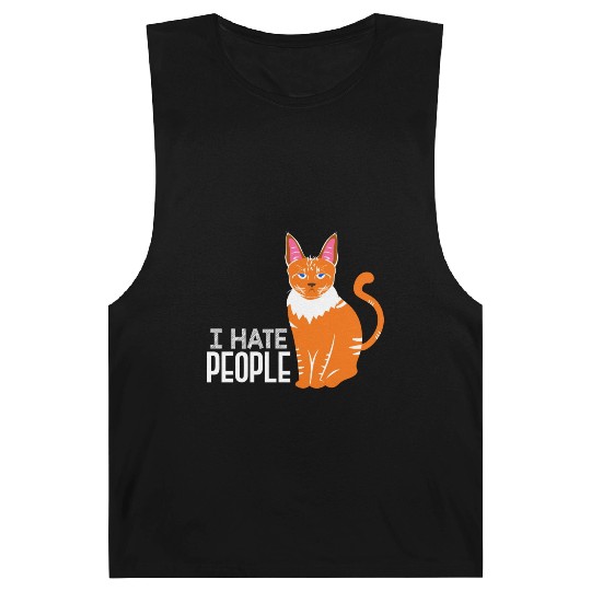 I Hate People Cat Lover Kitten Cats Funny Barnard Tanks