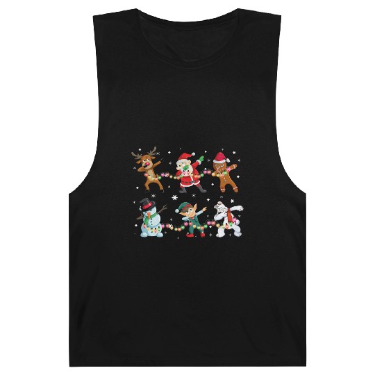 Funny Dabbing Santa And Friends Barnard Tanks Christmas