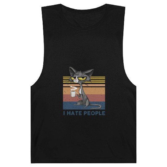 Cat I Hate People Barnard Tanks