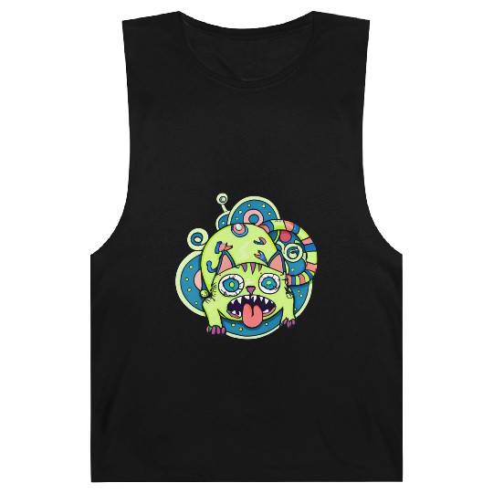 Psychedelic Trippy Cat Barnard Tanks