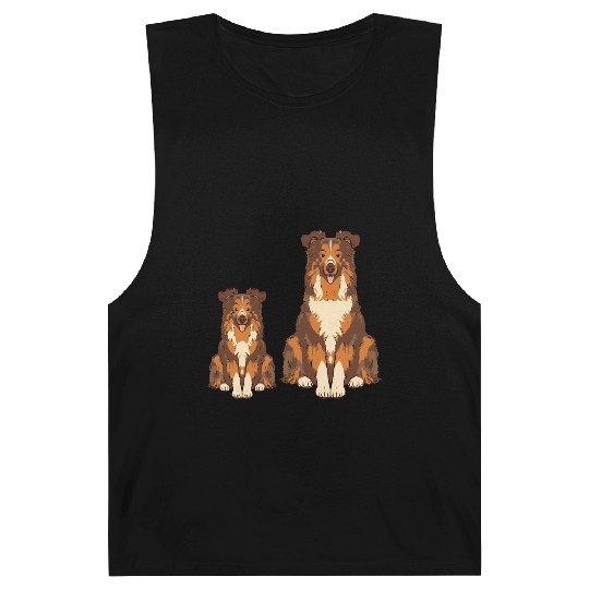 Collie Dog Lover Parent Dad Mom and Son Daughter Barnard Tanks
